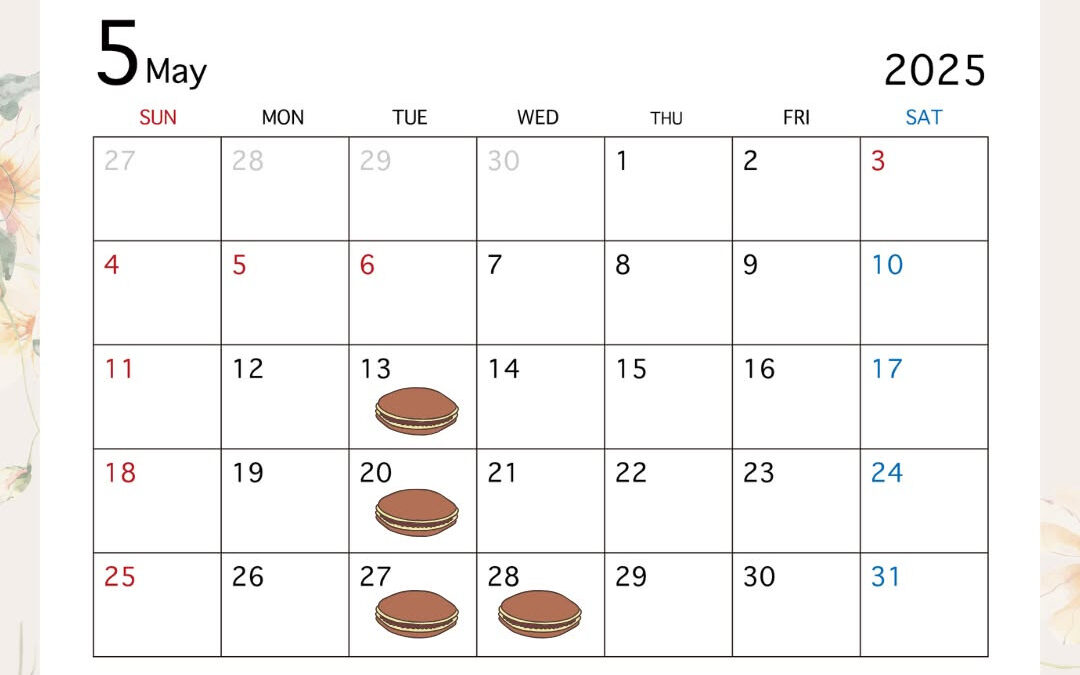 【5月の営業カレンダーのお知らせ】